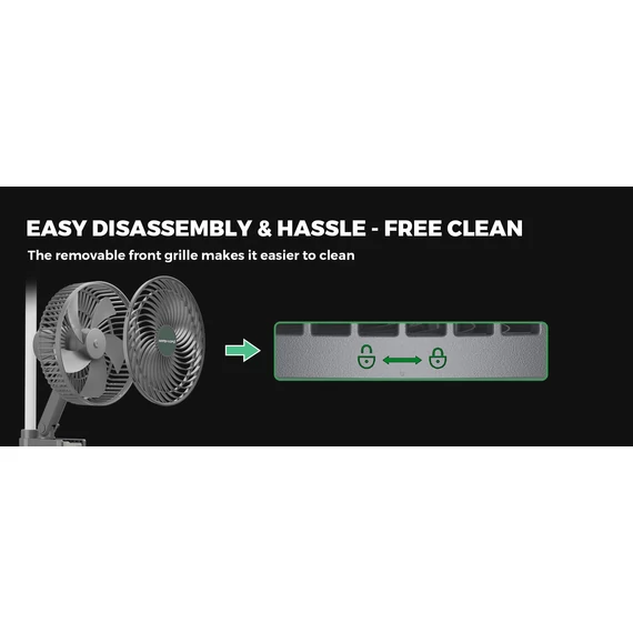 Mars Hydro M6 Grow Tent Clip ventilátor, 6 hüvelykes, automatikusan oszcilláló ventilátor
