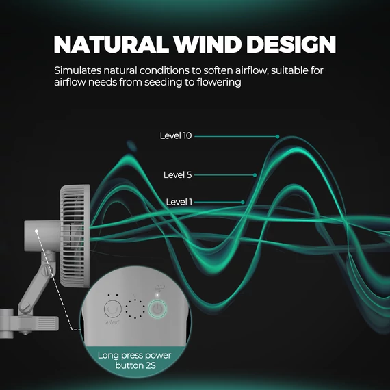Mars Hydro M6 Grow Tent Clip ventilátor, 6 hüvelykes, automatikusan oszcilláló ventilátor