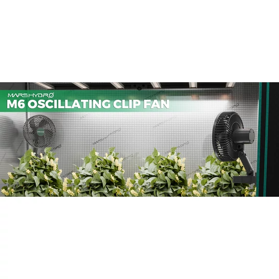 Mars Hydro M6 Grow Tent Clip ventilátor, 6 hüvelykes, automatikusan oszcilláló ventilátor
