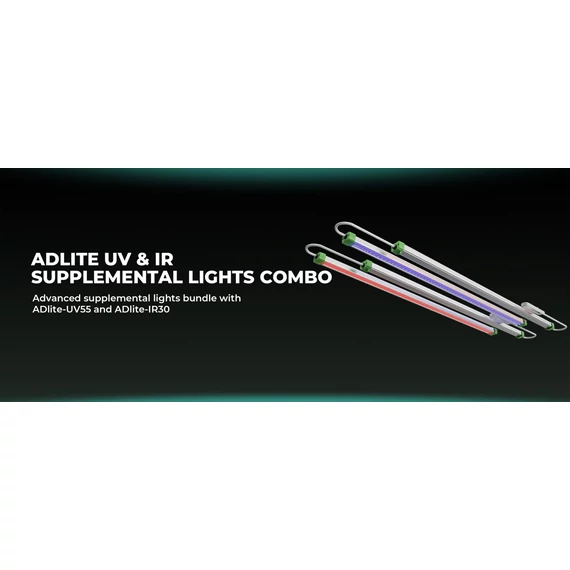 Mars Hydro ADlite UV 55 + IR 30 kiegészítő LED termesztőlámpa-rudak kombinációja