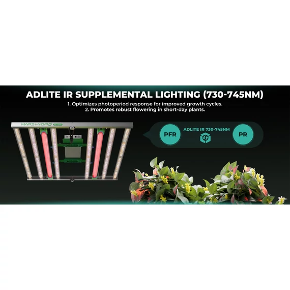 Mars Hydro ADlite UV 55 + IR 30 kiegészítő LED termesztőlámpa-rudak kombinációja